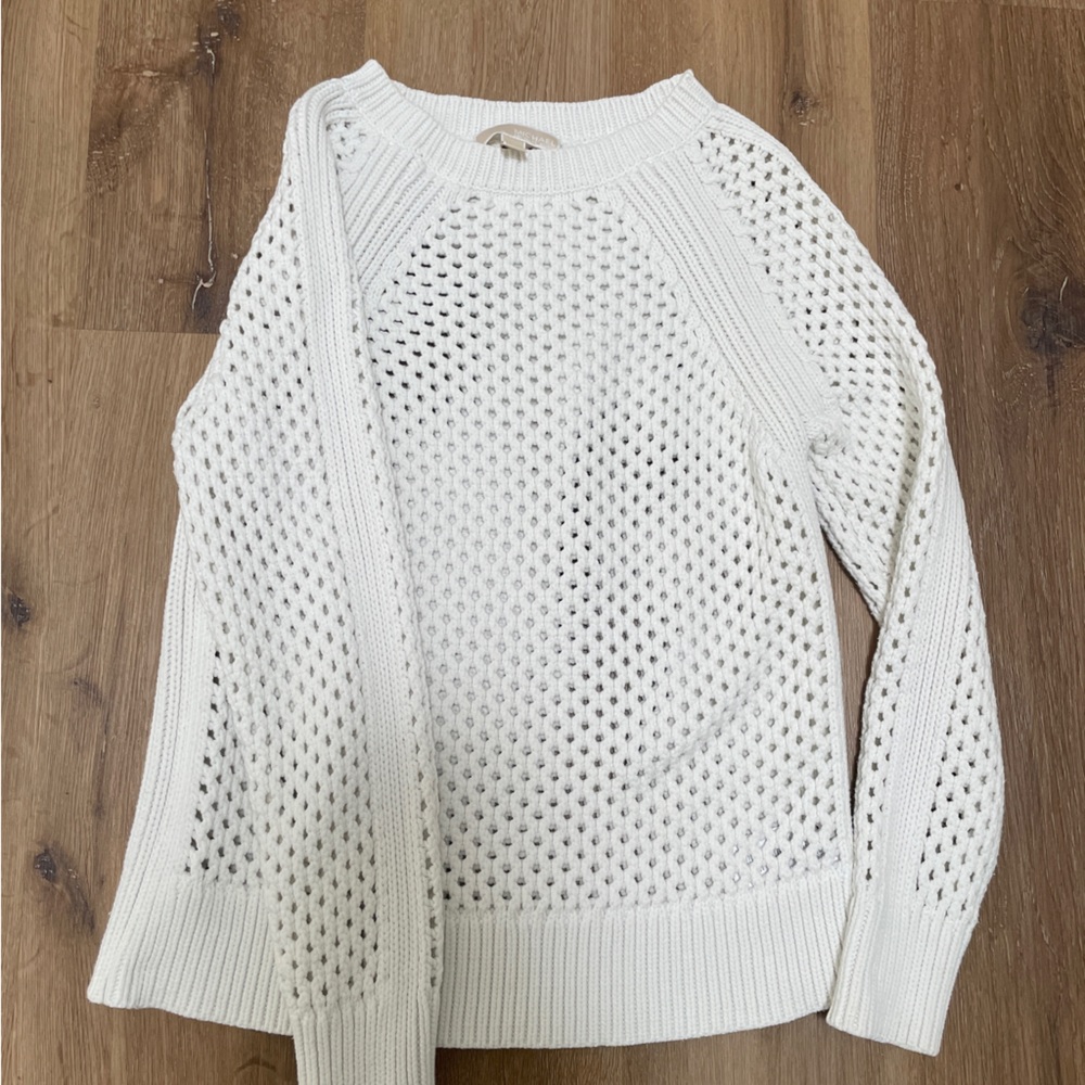 Micheal Micheal Kors White Mesh-Like Sweater, Size Small - Picture 15 of 16